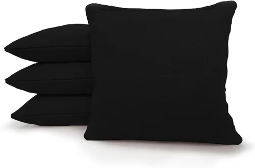 Miniatura 2 de 8 bolsas estándar de cornhole de tela de pato reglamentarias rellenas de maíz Negro/Violeta