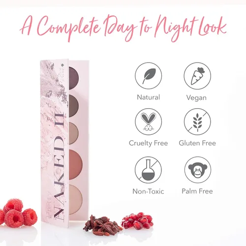 Miniatura 8 de 100% PURE Pretty Naked II - Paleta de maquillaje todo en uno, compacta 3 sombras de ojos, rubor, resaltador facial, desnudo natural pigmentado