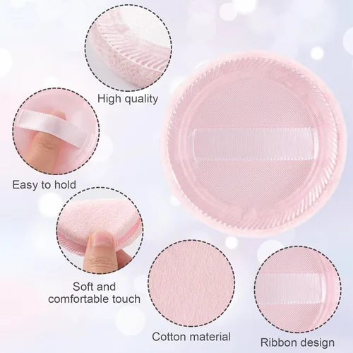 Miniatura 3 de HINZIC Paquete de 25 esponjas redondas de 2.36 pulgadas para aplicadores de maquillaje de base, algodón suave y agradable a la piel, esponja