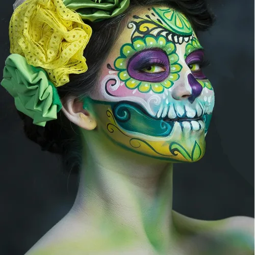 Miniatura 6 de Go Ho Pintura facial verde de 6 colores, crema lavable, fórmula facial para Halloween, cosplay, paleta de maquillaje FX, disfraces profesionales