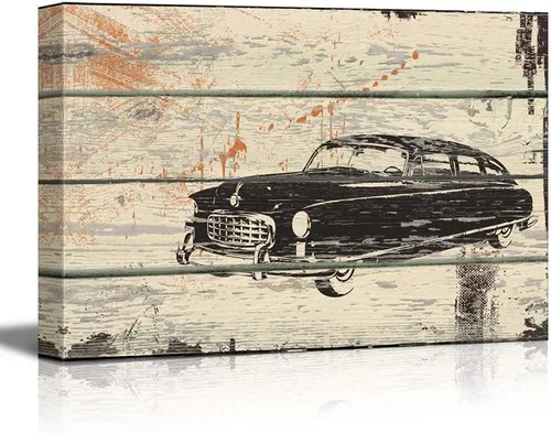 Miniatura 17 de wall26 - Obra de arte con estampado de madera de ciervo en bosque de abedules - Lienzo rústico para pared, arte para el hogar - 16 x 24 pulgadas