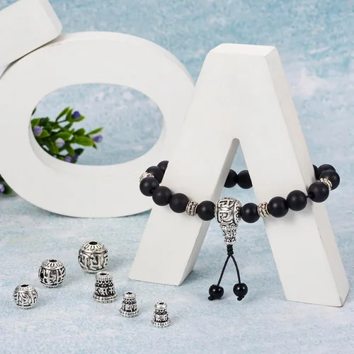 Miniatura 3 de Craftdady Cuentas de gurú tibetano de plata de 3 maneras para hacer collares y joyas