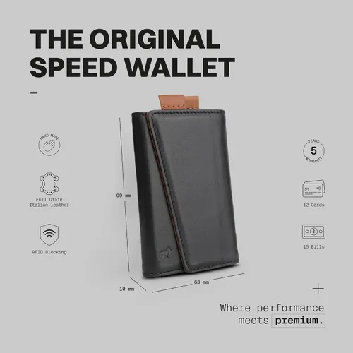 Miniatura 22 de The Frenchie Co. - Cartera - Cartera delgada de piel plegable - Protección de bloqueo RFID con múltiples ranuras para tarjetas y ventana