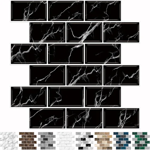 URCOLOR 10 hojas de adhesivos para loseta en muro de cocina, azulejos autoadhesivos de 12 x 12 pulgadas estilo metro, para loseta en muro de cocina