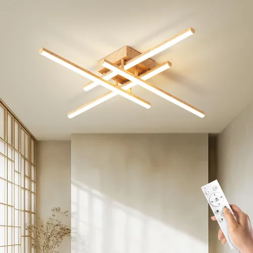 Lámpara de techo moderna Sputnik LED regulable con control remoto, iluminación de techo negra empotrada, lámpara de techo para dormitorio, estudio,