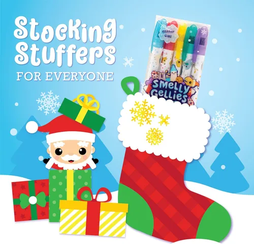 Miniatura 4 de Holiday Smelly Gellies – Palitos de colores en gel con purpurina patentada, crayones y resaltadores – 5 unidades – Regalos para niños, relleno