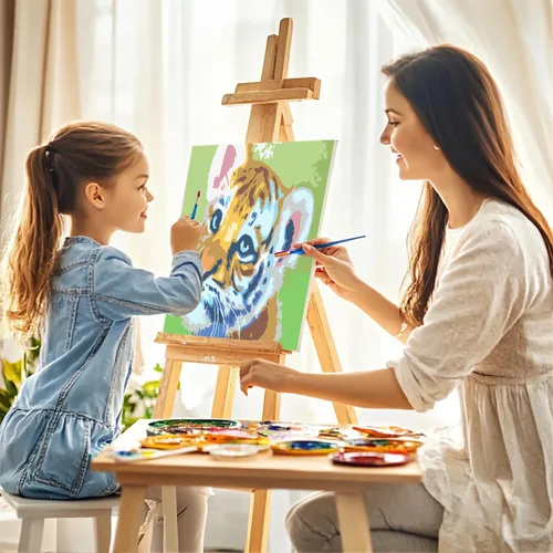 Miniatura 4 de Kit de pintura por números enmarcado de Wings Giant para niños de 4-8, 8-12 años, tema de perro de dibujos animados para principiantes, pintura Arte