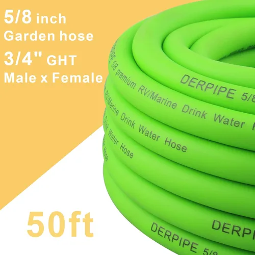 Miniatura 7 de Manguera de jardín resistente, 5/8 pulgadas x 25 pies, manguera de agua flexible y resistente a las torceduras, con conector sólido GHT de 3/4