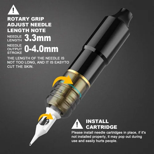 Miniatura 4 de Pistola de Tatuaje, Solong Máquina de Tatuaje Rotativa Completa para Principiantes y Artistas Kit de Pistola de Tatuaje Profesional con Cartuchos