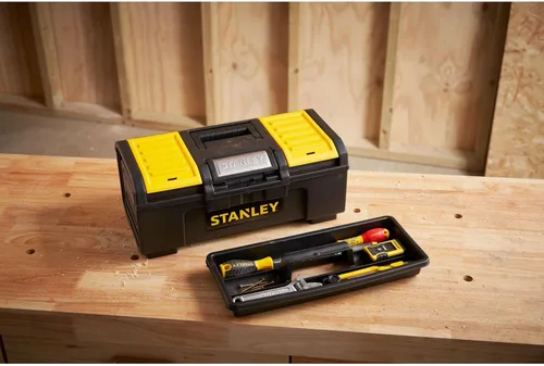 Miniatura 8 de STANLEY Caja de herramientas DIY con 1 pestillo táctil, 2 organizadores de tapa para piezas pequeñas, 16 pulgadas, 1-79-216