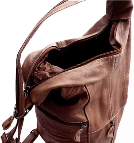 Miniatura 5 de Silver Fever - Mochila organizadora de cuero genuino, Marrón, Classic