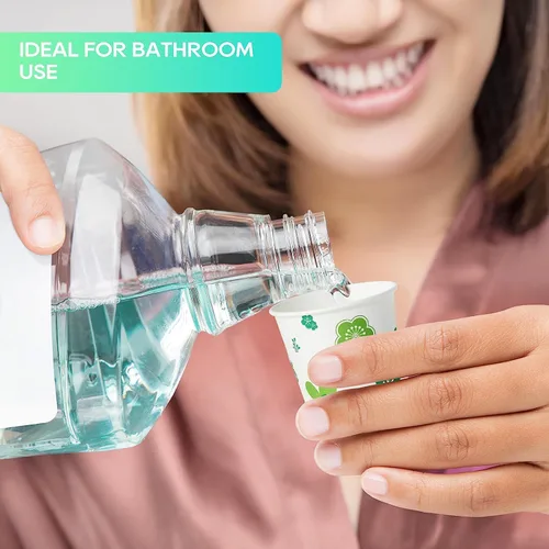Miniatura 2 de Paquete de 600 vasos de papel, vasos de baño desechables de 3 onzas, vasos para enjuague bucal, vasos desechables en frío para fiestas, picnic