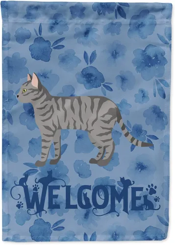 Miniatura 86 de Caroline's Treasures CK4813CHF - Bandera de bienvenida con gato abisinio azul, manga grande, para porche, para colgar en la pared, poliéster