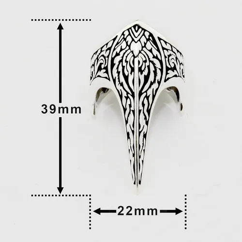 Miniatura 6 de Fang Gótico Biker Retro 925 Stelring plateado turco hecho a mano de lujo para hombre, all sizes, customize size available, Plata de ley 925, plata