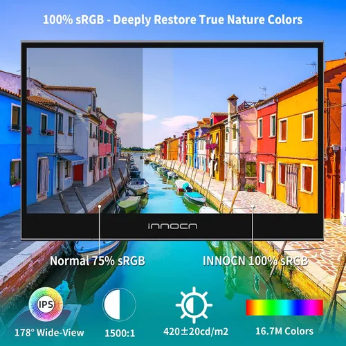 Miniatura 2 de INNOCN Monitor portátil para computadora portátil, pantalla táctil de 15.6 pulgadas, 1080P, HDMI, USB C, pantalla externa de computadora, ultra