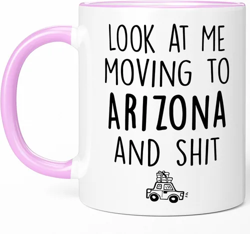 Miniatura 11 de Sweet & Salty Taza con texto en inglés «Look at Me Moving to Arizona», regalos para alguien que se muda fuera del estado, «Welcome Farewell Goodbye