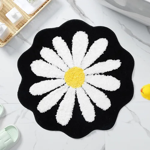 Bonita alfombra de baño, alfombra antideslizante de absorción de agua, suave, lavable a máquina, para dormitorio, cocina, baño, inodoro, 25.6 x 25.6