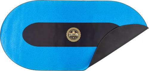 Triton Premium Tapete Portátil para Mesa de Póquer para 10 Jugadores Azul - Tapete de Juego de Póquer Portátil de Goma con Tela Multi-Spandex con