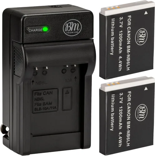 BM 2 NB-6LH Baterías y cargador para Canon PowerShot S120, SX170 es, SX260 HS, SX280 HS, SX500 es, SX510, SX520, SX530, SX540 HS, SX600 HS, SX610