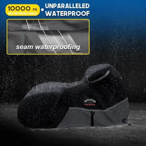 Miniatura 3 de Funda para motocicleta 600D resistente para todas las estaciones, universal, impermeable, protección solar al aire libre, duradera, reflectante Negro