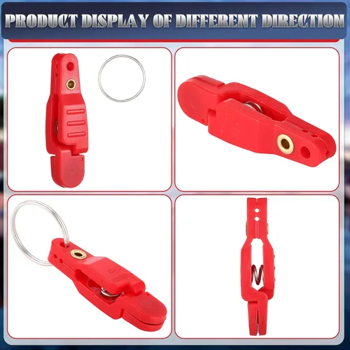Miniatura 4 de Honoson 20 clips de liberación a presión de tensión pesada, clips de liberación acolchada, clips de arrastre con llavero para tablero de cepillado