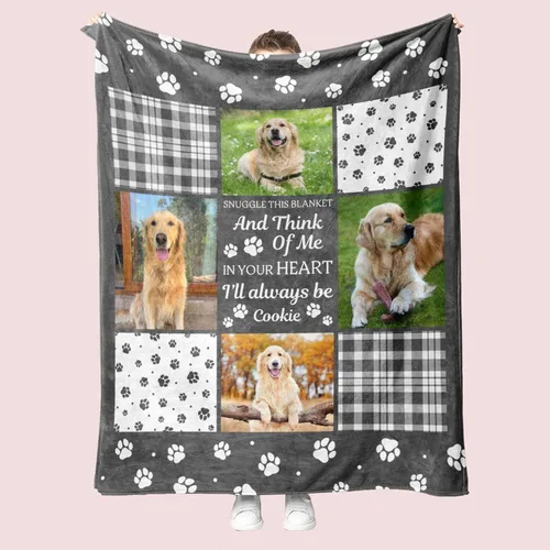 Miniatura 8 de Manta conmemorativa personalizada para perros, mantas personalizadas con fotos de mascotas, regalos conmemorativos para perros por la pérdida