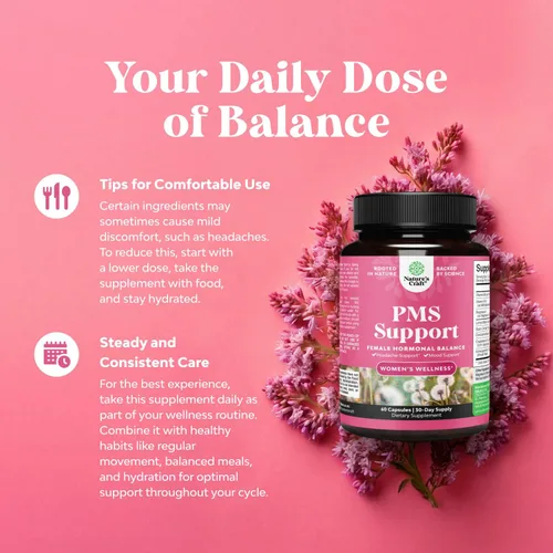 Miniatura 4 de Suplemento de apoyo para el síndrome premenstrual para mujeres – Equilibrio hormonal para mujeres y molestias menstruales con DIM, Chasteberry