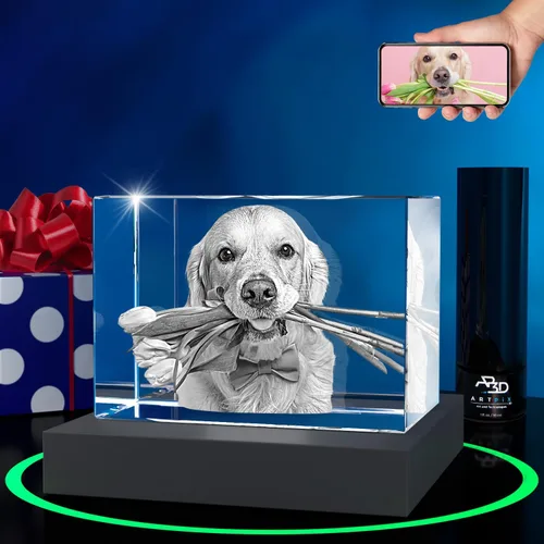 Miniatura 24 de ArtPix 3D Foto de cristal, regalos conmemorativos personalizados para perros con tu propia foto para los amantes de los perros, dueños de mascotas