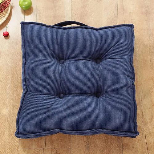 Cojín cuadrado para silla, cojín portátil de pana para meditación, cojín de asiento de tatami suave y grueso con asa, cojín de piso de terciopelo