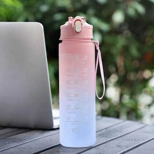 Miniatura 7 de Botella de agua deportiva de 22 onzas con popote, botellas de agua a prueba de fugas para hombres y mujeres, bebida para deportes, gimnasio al aire
