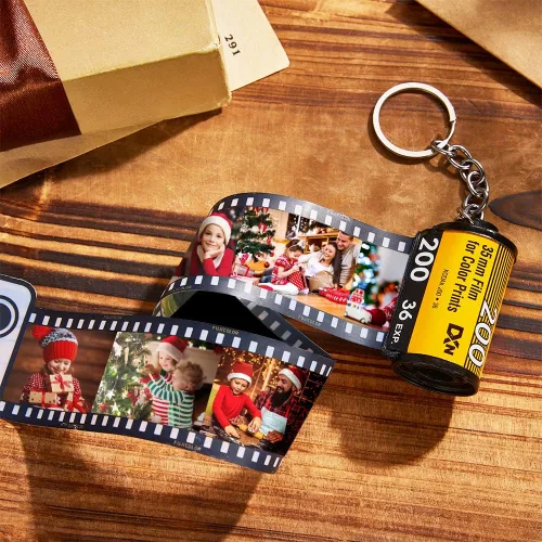Miniatura 4 de Llavero de rollo de película, llavero personalizado con imagen, carrete de memoria de cámara, llavero de álbum de fotos, regalos de Navidad