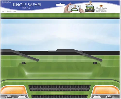 Miniatura 4 de Beistle Jungle Safari Jeep Photo Prop - Telón de fondo para fiesta de cumpleaños, multicolor