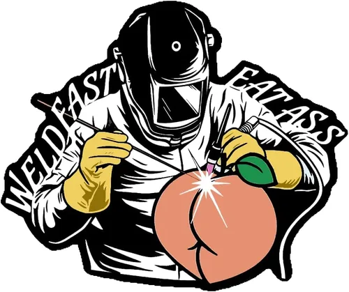 Weld Fast Eat A** - Adhesivo de vinilo impermeable, adhesivo para soldador, ajustador, calcomanía de cuello azul, divertida calcomanía para casco