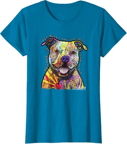 Miniatura 70 de Beware Of Pit Bulls, Dean Russo Pitbull Original - Camiseta para amantes de los perros, Negro
