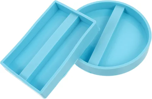 Juego de 2 soportes para tarjetas de visita, molde de resina epoxi de silicona para manualidades, manualidades, jabón, velas, oficina, estudio,