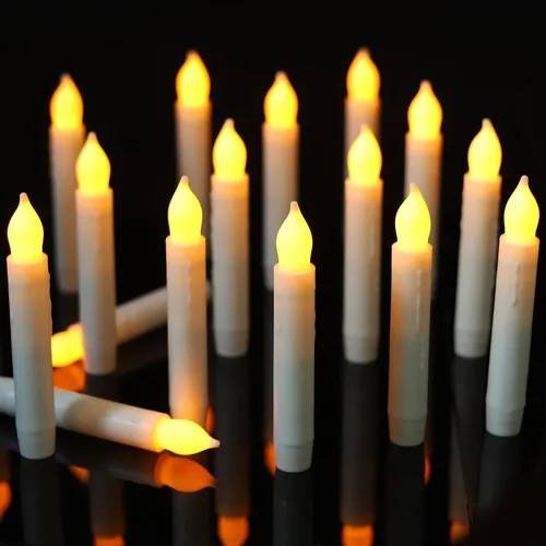 MUMCHASI Velas sin llama Candelabros a pilas Velas LED parpadeantes Velas eléctricas sin llama Candelabros cónicos Iglesia Boda Fiesta de Halloween