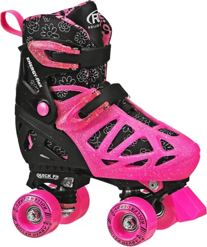 Roller Derby Trac Star - Patines ajustables para niños, principiantes Pink Daisy