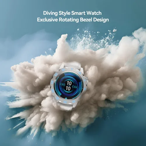 Miniatura 16 de KAVVO Oyster - Mini reloj inteligente Bluetooth de 1.1 pulgadas para mujer, pantalla AMOLED siempre encendida, bisel giratorio, rastreador