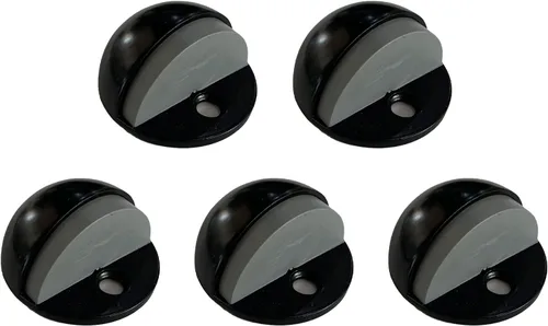 Design House Design House 189134 - Protector de pared para puerta con tapón de goma, color negro mate, 5 unidades, 189134