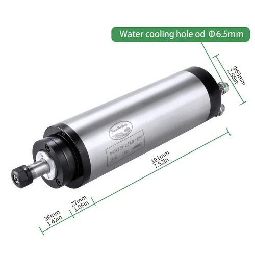 Miniatura 8 de Kits de motor de husillo CNC, motor de husillo refrigerado por agua de 110 V, 1,5 KW, 2.559 in, motor CNC, 110 V, 1,5 KW, montaje de abrazadera