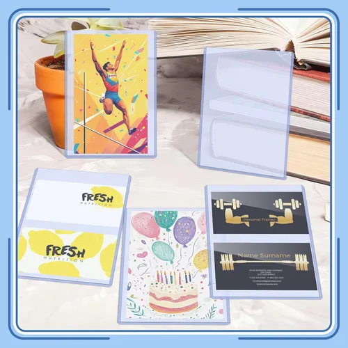 Miniatura 2 de Vmiapxo Paquete de 50 fundas de plástico duro de 4 x 6 pulgadas, funda impermeable para tarjetas de intercambio, tarjetas de béisbol deportivas