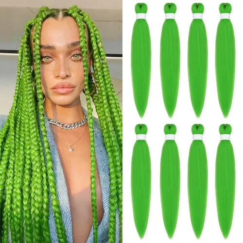 Miniatura 51 de 8 paquetes de extensiones preestiradas - 16 pulgadas de cabello trenzado premium, 55G/paquete, sin picazón, fijación en agua caliente, textura Perm