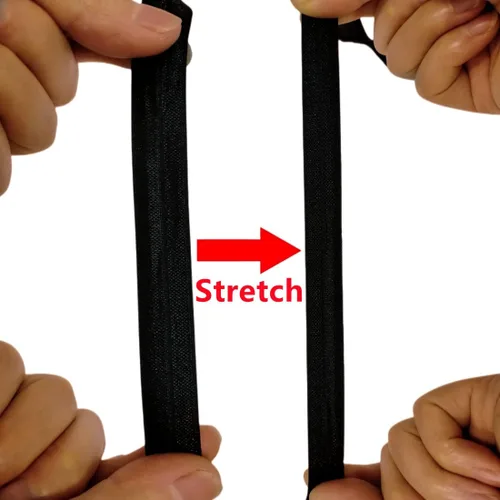 Miniatura 4 de Abbaoww Cinta elástica plegable de 50 yardas, 5/8 pulgadas, suave plegable sobre FOE, elástica para ligas para el cabello, diademas para el cabello