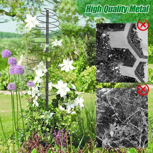 Miniatura 3 de Enrejado para plantas trepadoras al aire libre, 73 pulgadas de alto, enrejado de metal para jardín, para verduras, flores, plantas, soporte de vid