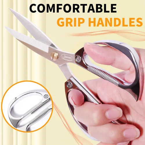 Miniatura 4 de Tijeras de cocina de acero inoxidable para pollo, carne de aves de corral, pesca, carne, verduras, hierbas, tijeras de acero inoxidable con asas