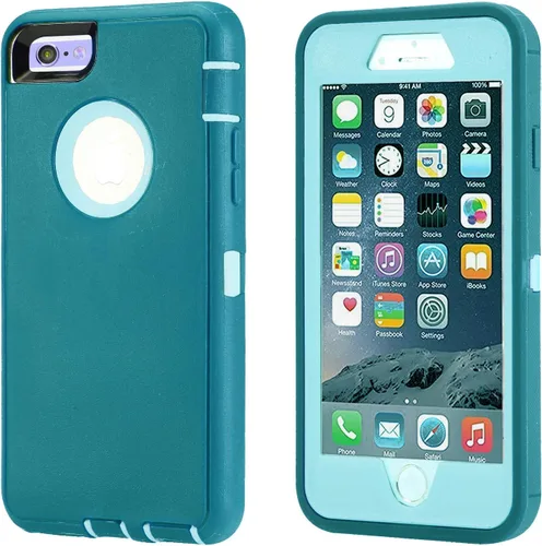 Miniatura 16 de Funda para iPhone 8 y iPhone 7, resistente, con función atril, protector de pantalla integrado, 4 en 1, fuerte y resistente a prueba de golpes