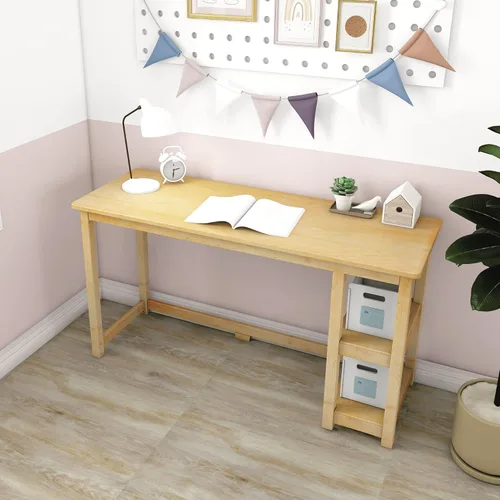 Miniatura 11 de Max & Lily Escritorio de madera maciza con estantes, 47 pulgadas, azul