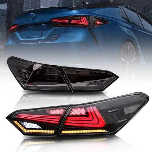 T T-ABC Mods Luces traseras para Toyota Camry 8ª generación 2018-2024, conjunto de lámpara trasera completa LED (SMOKE 2)