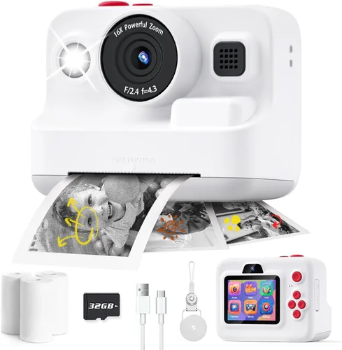 Miniatura 10 de Dylanto Cámara de niños con impresión instantánea, cámaras instantáneas de 1080P para niños que imprimen fotos, regalos de Navidad de cumpleaños