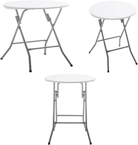 Miniatura 13 de BTEXPERT Mesa plegable redonda de plástico de 24 pulgadas, portátil, comercial, para picnic, fiesta, camping, banquete, tarjeta, comedor, boda